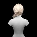 Female Game Movie Character 3D Model With Blonde Braided Hair And Upper Body