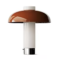 Elegant Modern Table Lamp With Brown Shade White Column And Sleek Design 3d model
