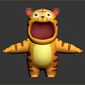 Modern game character tiger cartoon tiger anime tiger 3d model