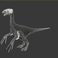 Realistic 3D Dinosaur Model With Long Neck Slender Body And Large Claws