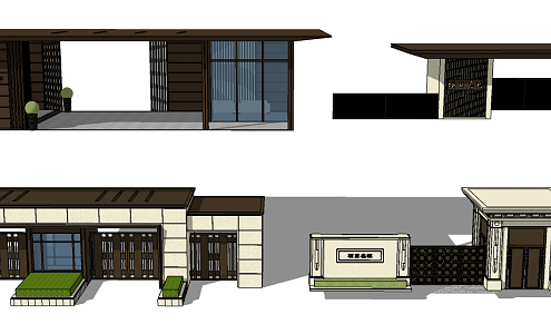 New Chinese-style Gate Entrance 3d model