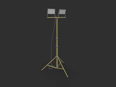Modern Floor Lamp With Tripod Base And Two Adjustable Metal Lamp Heads 3d model