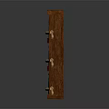 Rustic Wooden Shelf with Multiple Layers Holding Glass Bottles and Rope Details