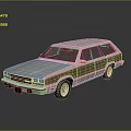 Cream Colored Vintage Station Wagon With Wooden Panel Exterior Design
