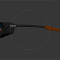 Modern Sunglasses With White Silver Frame Blue Lenses And Orange Temple Tips