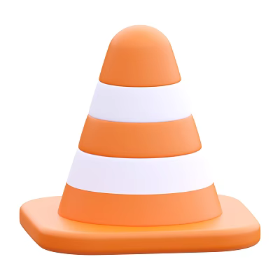 High Visibility Orange And White Striped Traffic Cone With Stable Base Design 3d model