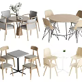 Modern Table and Chair Sets with Round Square Tables and Minimalist Design 3d model