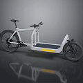 Modern White Tandem Bike With Yellow Accents And Sturdy Frame Design