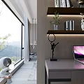 Modern Bedroom Interior Design With Large Bed Floor to Ceiling Windows and Wardrobe