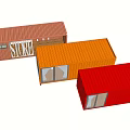 Colorful Container Buildings With Modern Design And Glass Windows Doors Exterior