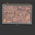 Decorative Carved Wooden Box With Floral Patterns And Metal Lock Design