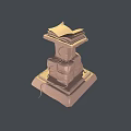 Artistic Stacked Books Sculpture Carving With Pedestal And Intricate Base Design
