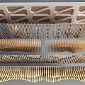 Modern Ceiling Design With Geometric Patterns Layered Wood And Metal Details 3d model