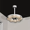Modern Petal Shaped White Chandelier With Gray Curved Accents For Indoor Ceiling