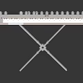 Lego Bricks Constructed Musical Instrument Keyboard With Knobs White Keys And Black Stand