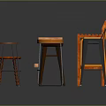 Various Designed Stools With Different Colors Wooden And Metal Legs Styles