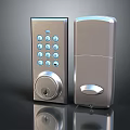 Modern Silver Door Handle With Electronic Keypad Lock And Secure Functionality 3d model