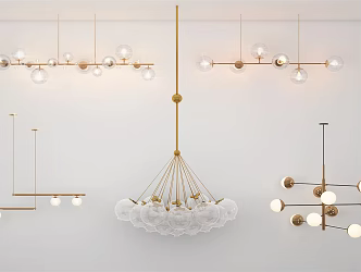 Modern chandelier spherical chandelier balloon lamp 3d model