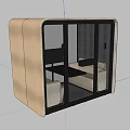 Modern Enclosed Public Chair Space With Glass Door Sofa And Table Interior
