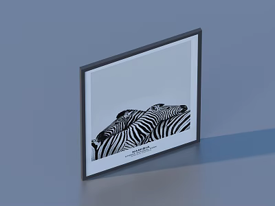 Decorative Frame With Black And White Zebra Pattern For Wall Decoration 3d model