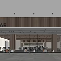Modern Coffee Shop Interior Design With Bar Counter Comfortable Seating And Wall Art