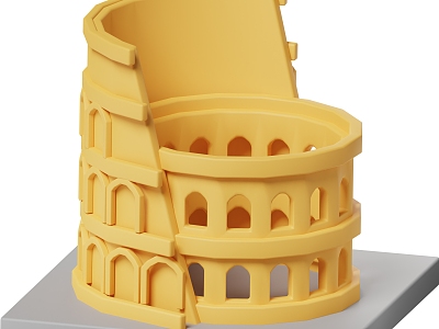 Colosseum ancient building single building cartoon building 3d model