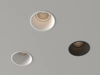 Modern Round Recessed Ceiling Downlights And Spotlights With White Black Design 3d model