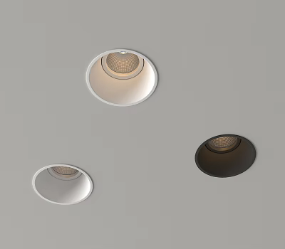 Modern Round Recessed Ceiling Downlights And Spotlights With White Black Design 3d model