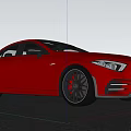 Red Mercedes Benz Sporty Sedan With Modern Design And Blue Sky Background