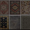 Square Rugs With Various Patterned Designs And Colorful Styles 3d model