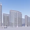 Modern High Rise Residential Buildings With Contemporary Exterior Design And Glass Facades