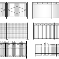 Various Decorative Fence Designs Including Diamond Patterns Vertical Bars and Grilles 3d model