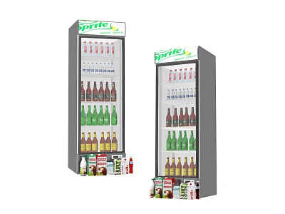 Two Sprite Drink Display Refrigerators Efficiently Cooling And Displaying Bottled Beverages 3d model