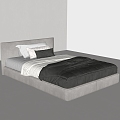 Modern Simple Single Bed Fabric Single Bed Hotel Single Bed Guest Room Single Bed Boy's Room Single Bed and Bed Sheet Human Single Bed Single Bed Bedding 3d model