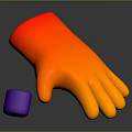 Modern 3D Designed Gradient Glove In Red To Orange With Purple Accent Fashion Accessory