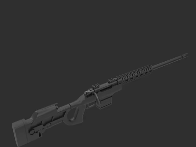 Tactical Sniper Rifle With Long Barrel Scope And Detailed 3D Model Design 3d model