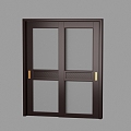 Light Luxury Solid Wooden Door 3d model