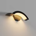 Modern Outdoor Wall Light With Curved Design And Warm Illumination Mounted On Wall
