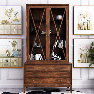 American bookcase accessories 3d model