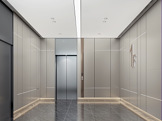 modern elevator hall 3d model