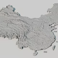 Landscape Sculpture Depicting Chinese Terrain With Mountains Rivers And Green Areas