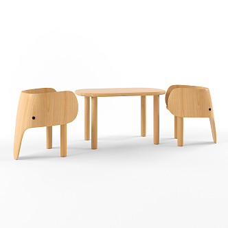 Nordic Children's Tables and Chairs 3d model