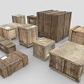 Wooden box express packing box carton wooden box 3d model