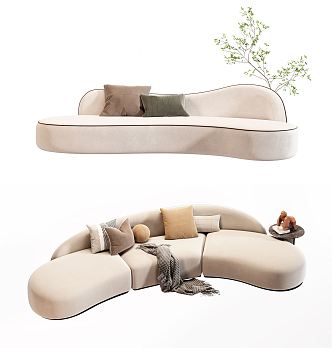 Modern shaped sofa 3d model