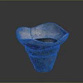 Ancient Cracked Clay Vessel With Wide Rim Conical Base And Textured Surface 3d model