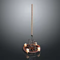 Ornate Decorative Candelabra With Metal Stand Multiple Lit Candles On Circular Base
