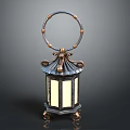 Vintage Decorative Lantern Furniture With Metal Frame And Circular Top Handle