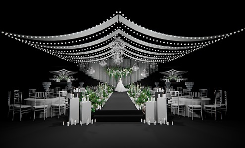 Korean Natural White Green Crystal Wedding 3d model