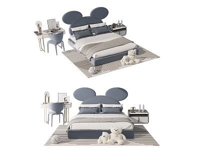 Modern Children's Bed Double Bed Boy's Bed 3d model