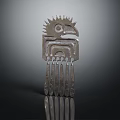 Silver Metal Totem Bird Head Clothing Accessory With Feather Tassel Design For Fashion Outfits